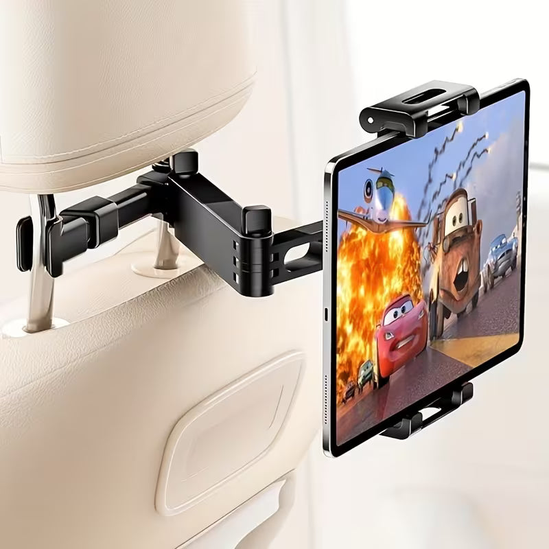 3-in-1 Adjustable Car Headrest Mount with 360° Rotatable Phone & Tablet Holder