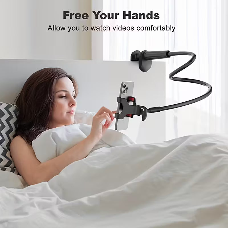 Gooseneck Phone Holder Suitable for Beds, Flexible Lazy Arm Phone Holder with 360 Degree Adjustable Clip Bracket for Installing Office Desks